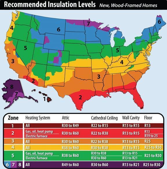 RECOMMENDED-HOME-INSULATION-RVALUES Insulation Contractors NYC - Brooklyn, Queens, Staten Island